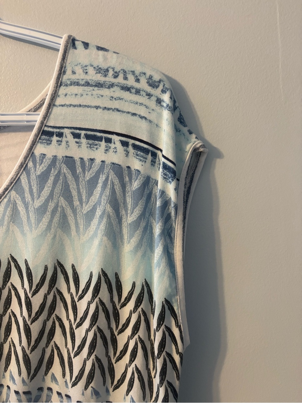 Yest Light Blue Patterned Midi Dress with Drawstring Waist - Picture 4 of 5